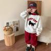 Girls' Cute Cartoon Sweatshirt Set for Autumn/Winter - Warm, Fashionable Two-Piece Outfit