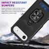 For iPhone 17 Air Case Kickstand Slide Lens Lid PC+TPU Phone Cover with Card Slot