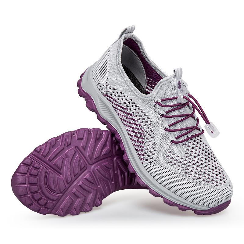 2025 men's and women's flying woven shoes mesh shoes spring and summer low-top breathable holes casual walking shoes elderly shoes parents sports shoe