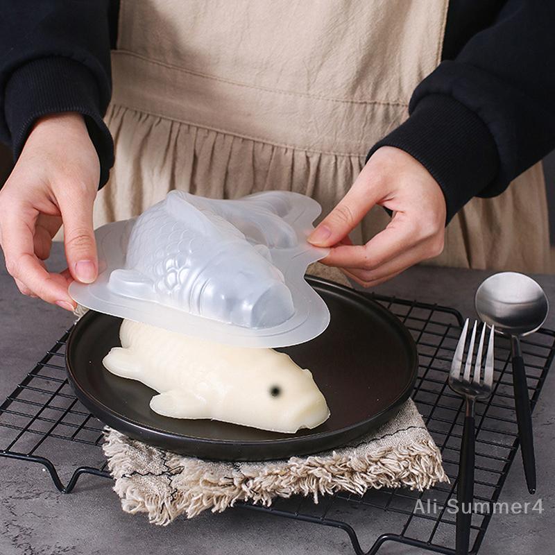 Fischform 3D Koi Fischform Plastik Kuchen Schokolade Geleeform DIY Seife Handgefertigt Sugarcraft Form Backformen