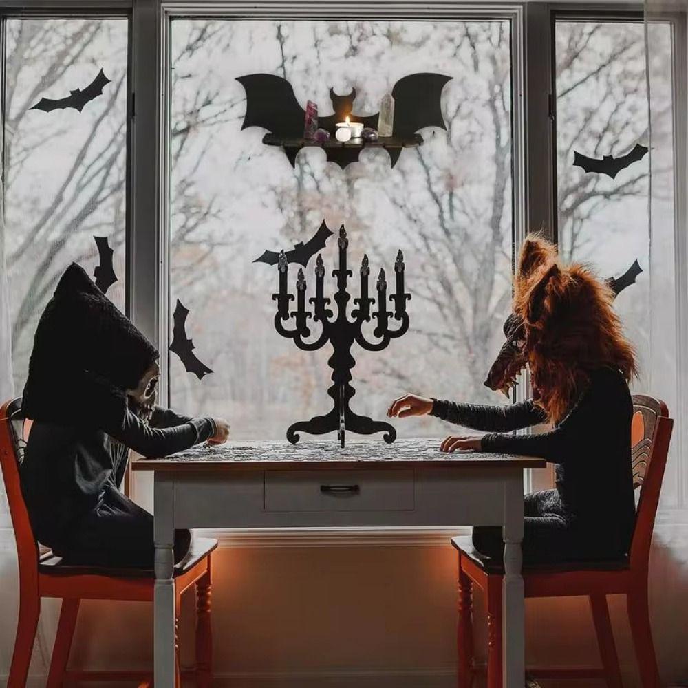 Black Bat Wall Shelves Bat-shaped Gothic Halloween Shelf  Living Room Decoration
