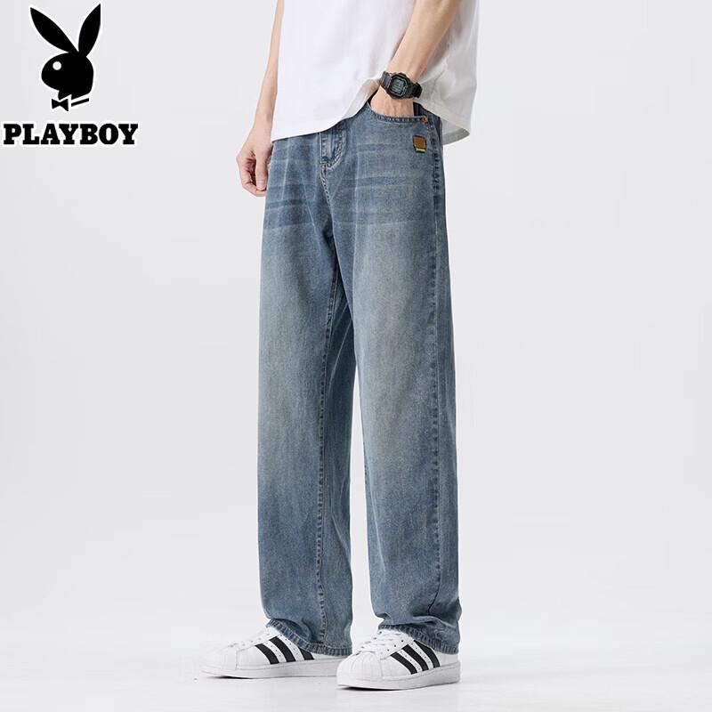 PLAYBOY Men s High Street Straight Leg Jeans 30