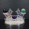 Gemstones Sphere Balls Mix 6PCS, 30mm Small Ball Figurine, Natural Crystal Spheres Round Sphere Balls, Stone Spheres Decorative Balls for Room Decor