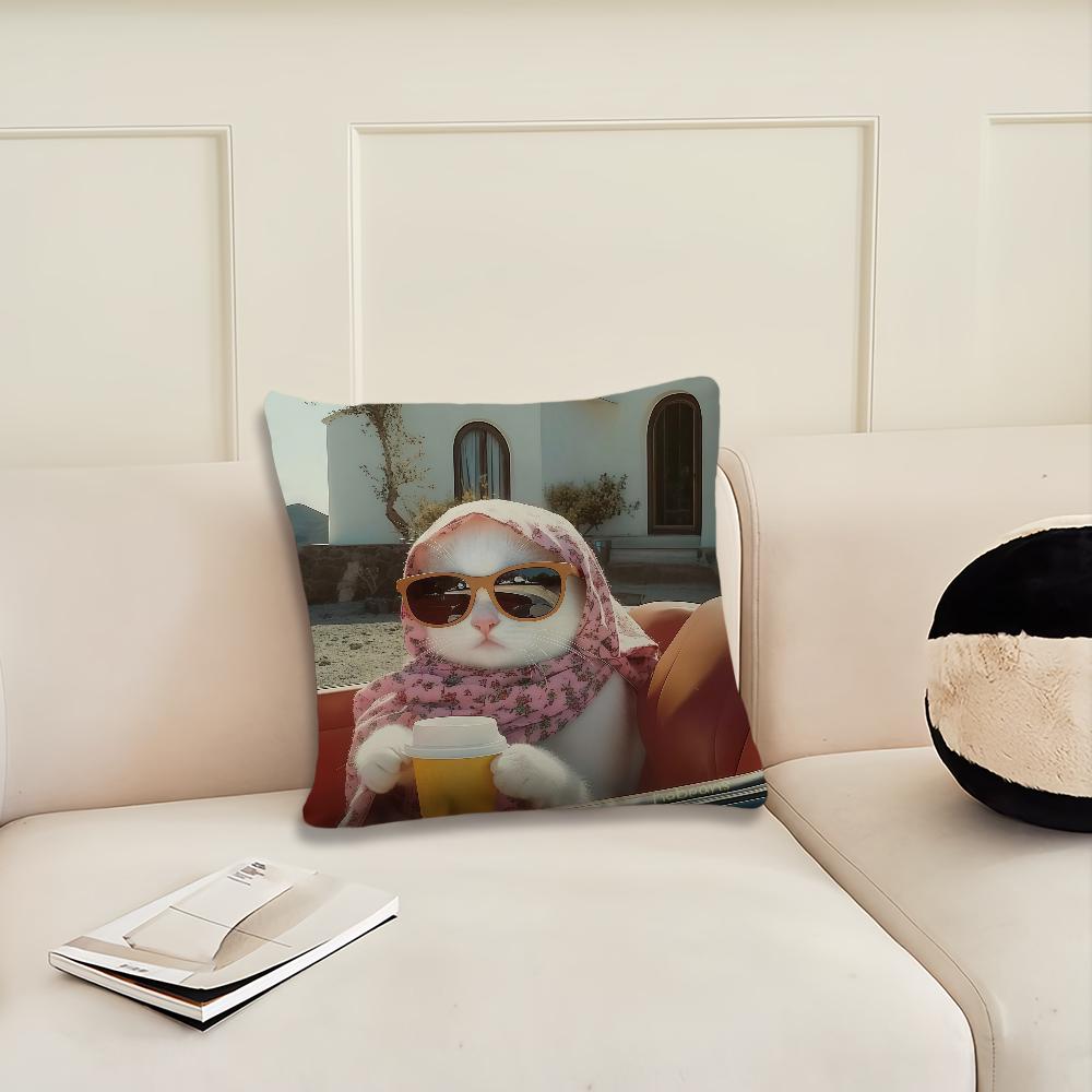 cat Funny cushion cover Pillow Cover Decoration Room Home Sofa living Office Car Nordic Simplicity