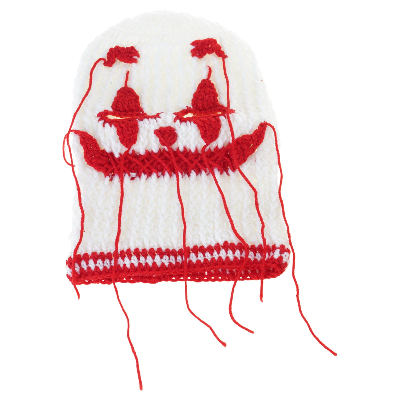 Balaclava Hat for Adult Autumn Winter Knitted Hat Winter Mask Photography Props Terrifying Ghost Knitted Balaclava белый