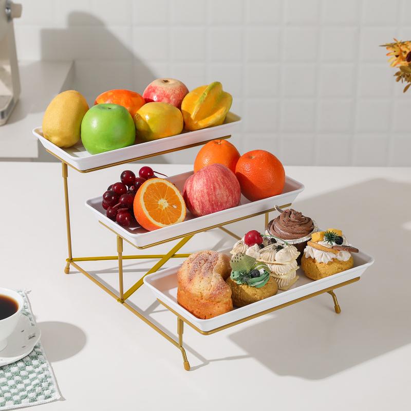3 Tier Serving Tray Serving Stand With Serving Dishes For Dessert Table Display Set Large Platters For Entertraining
