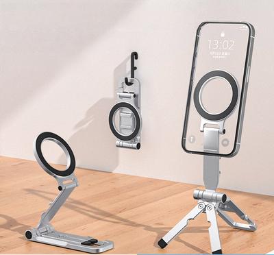 Foldable Aluminum Phone Stand Desktop Holder Adjustable Multi Angle with Non Slip Bottom Grip