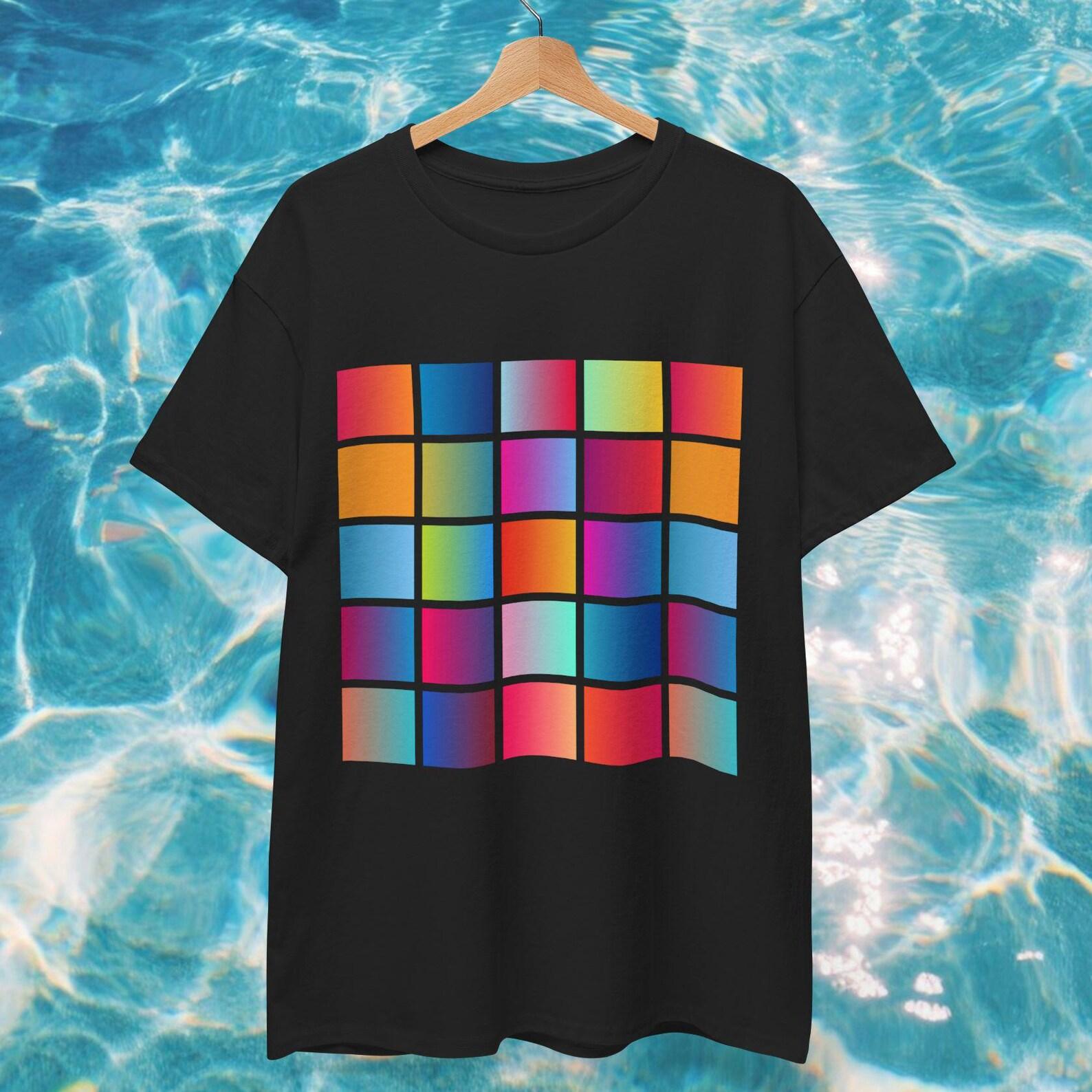 Minimalist Geometric Graphic Tee | Gradient Squares 4XL