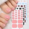 22Pcs/Sheet Toe Nail Sticker Wraps Baking Free Simple Solid Color Glitter Full Cover Toenail Polish Strips Waterproof