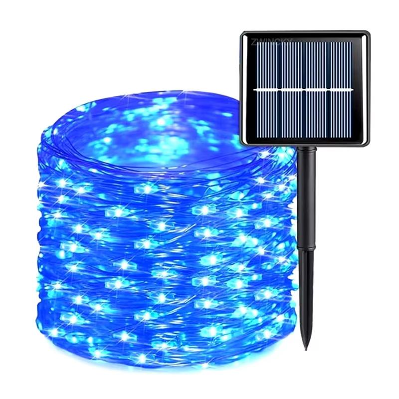 Solar Rope Strip Light Fairy String Garden Christmas Decoration Garland Xmas Solar Rope String Light Fairy Strip 32M/22M/12M/7M