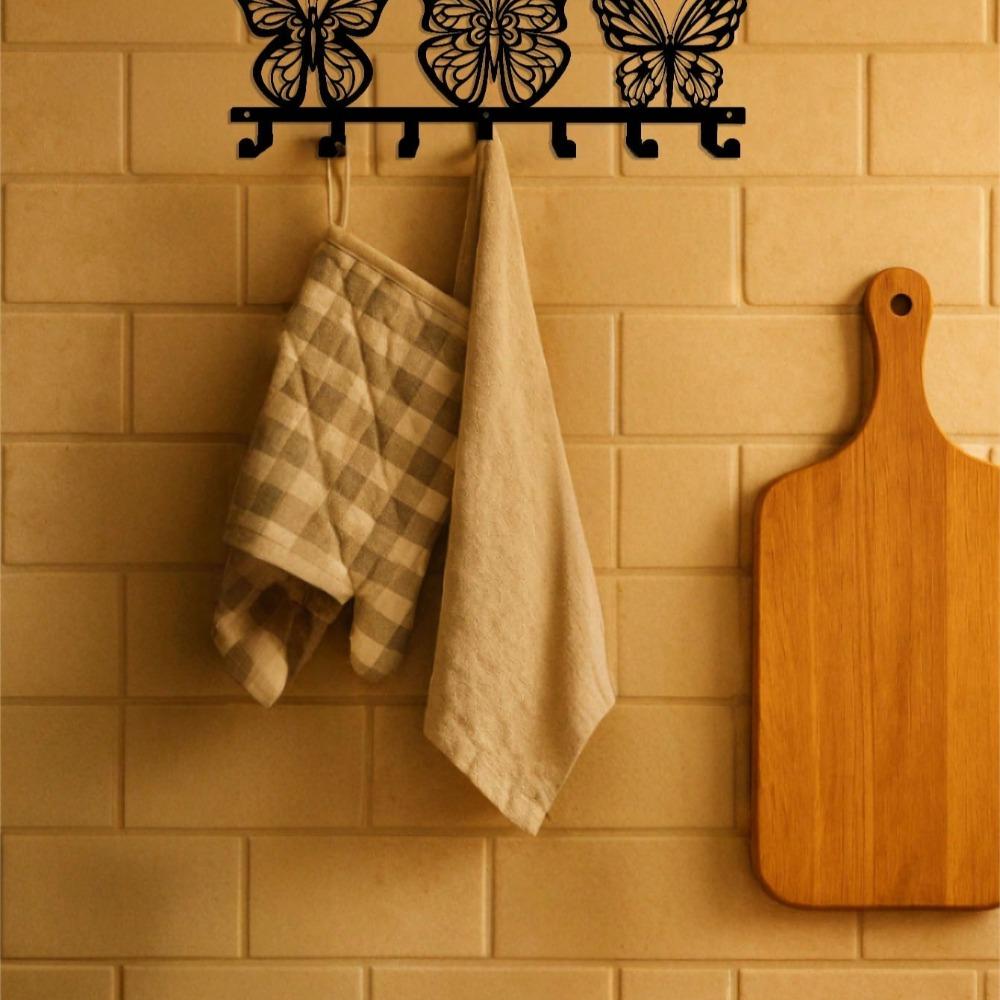 Modern Metal Butterfly Key Holder Vintage Wall Mount Entryway Organizer Holiday Home Decor Gift