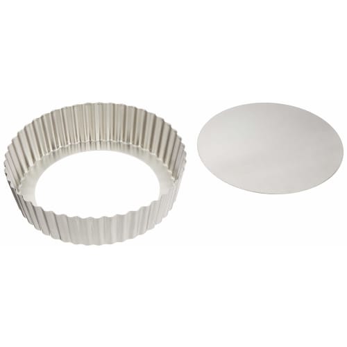 Suncraft Quiche Pan with Removable Bottom, 18cm, Made in Japan, Stainless Steel, for Pastry and Confectionery, PP-695, Silver