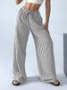 2026 Women's High-Waisted Cross-Color Striped Wide-Leg Pants - New Spring/Autumn Casual Slimming Fit
