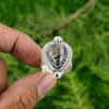 Natural Orthoceras Fossil Multi Stone Adjustable Ring 925 Silver For Women