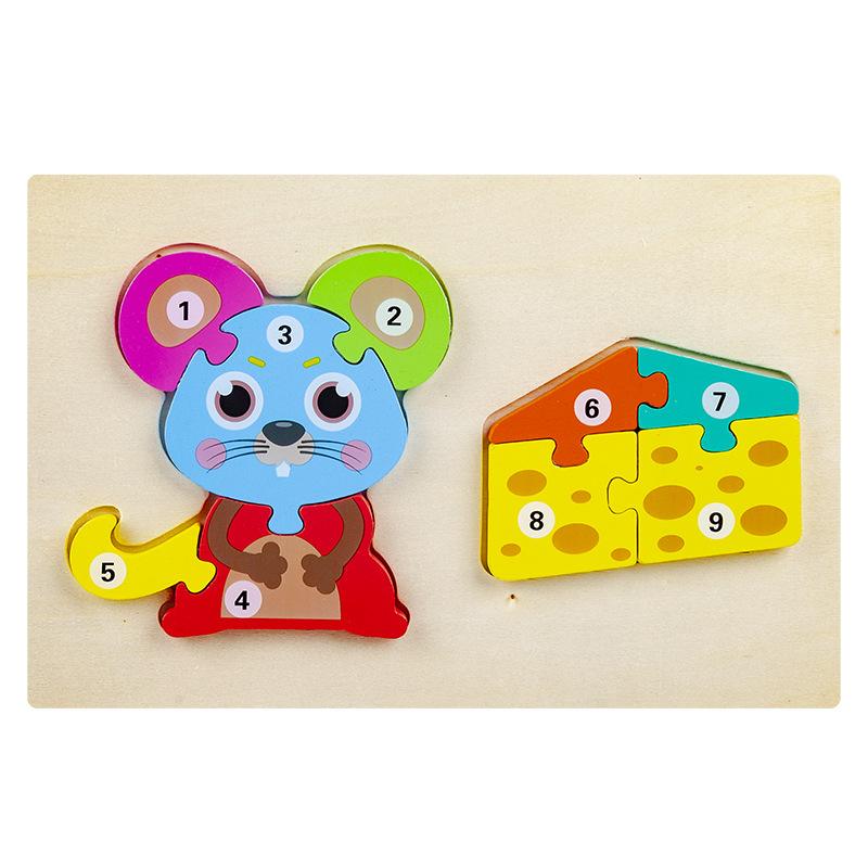 Kinder-Nahrungskette Puzzle dreidimensionales Puzzle Zuordnungsbrett Früherziehung pädagogische Holzspielzeuge