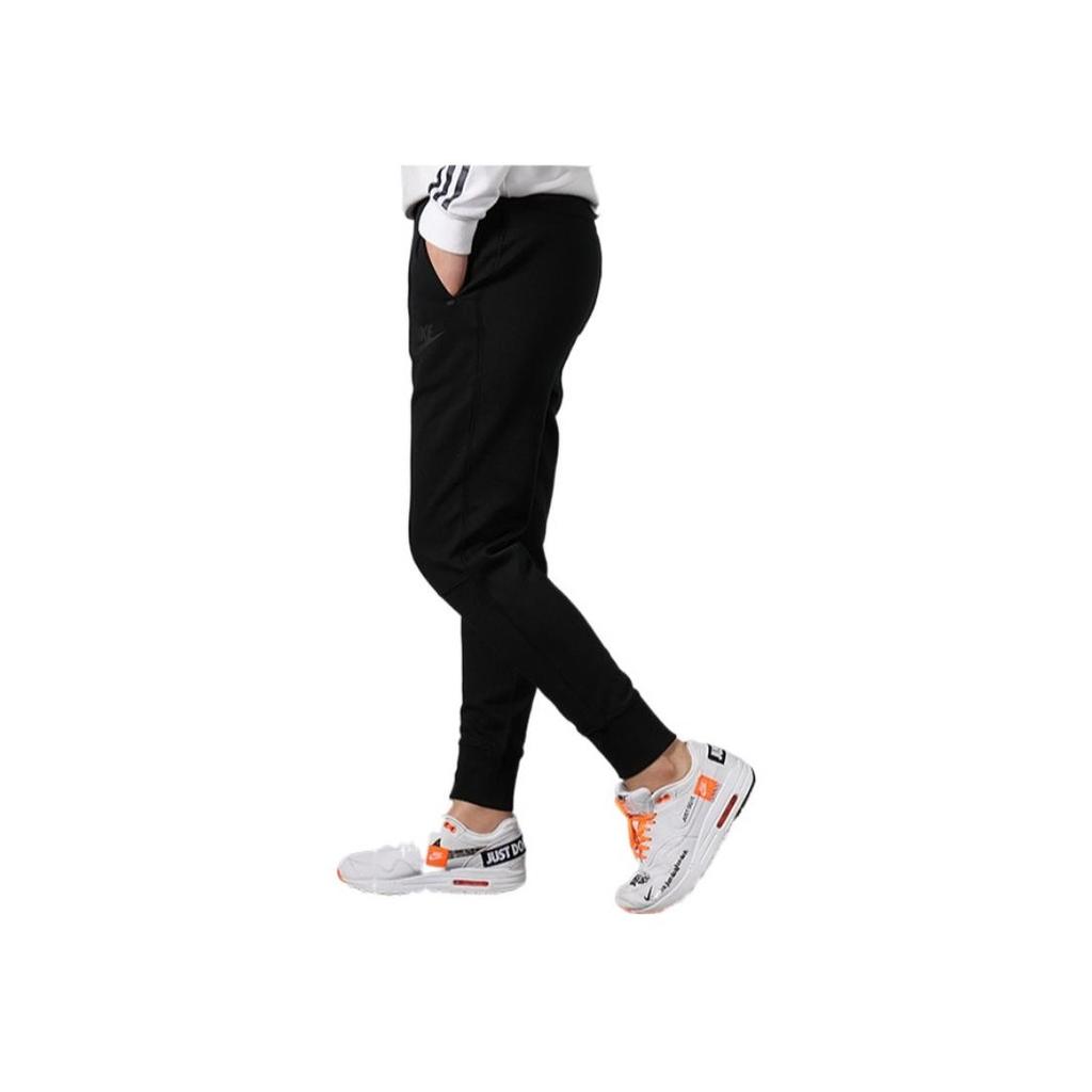 Nike Solid Color Logo Print Elastic Waist Drawstring Sports Pants Women Bottoms Black 931829-010