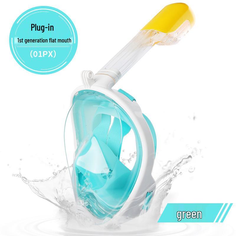 First Gen Anti-Fog Silicone Diving Mask for Adults & Kids - Full Dry Snorkeling & Swimming Equipment