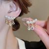 Elegant Zircon Pearl Earrings: French Retro Luxury Studs for Women