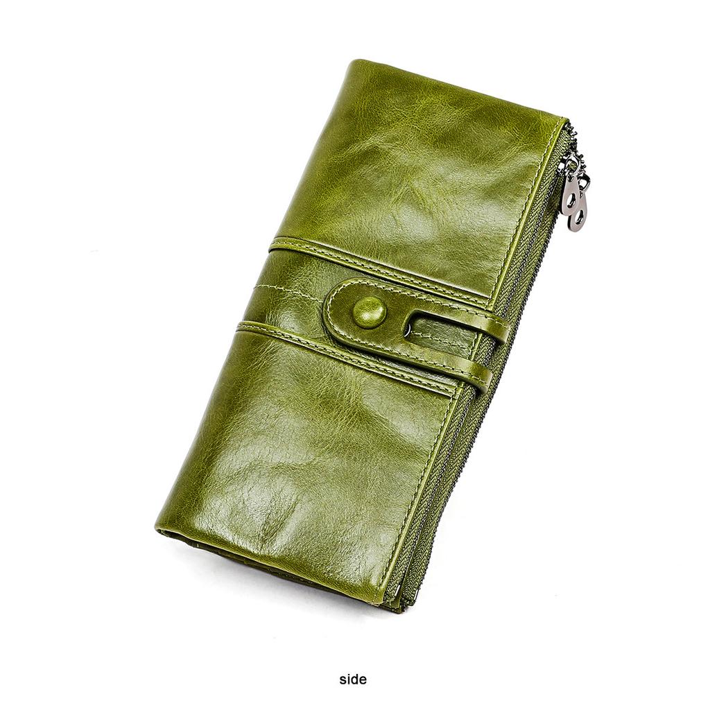 Buy Real Leather RFID Blocking Women Wallets with Phone Pocket Trifold