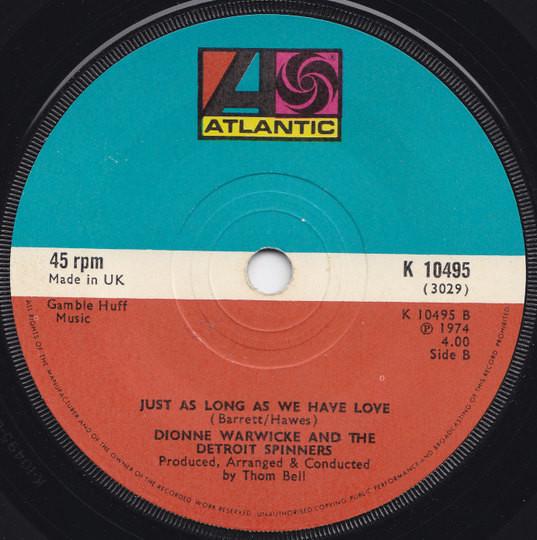 

7inch Record DIONNE WARWICK SPINNERS Then Came You K10495 Atlantic 1974 UK SoulFunk Used