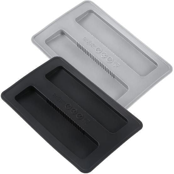 2 Slice Toaster Cover,Reble Silicone Toaster Covers 2 Slice Wide Slot,Toasters Cover Slices for Bread Maker (Black and Grey)