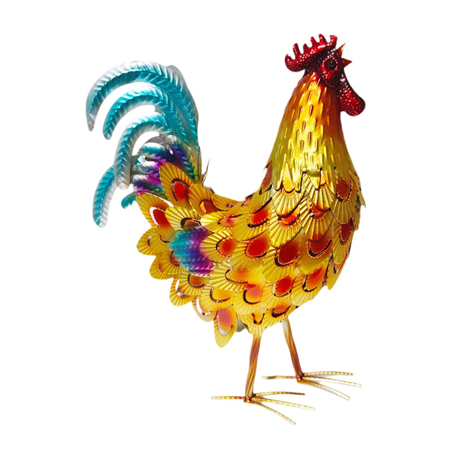 

Статуя петуха, железная фигурка, декоративное настольное украшение, скульптура животного для офиса, гостиной, прихожей, сада, новоселья золотой