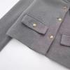 Women's Fashion and Casual Versatile Round Neck Flip Decoration Short Suit Coat Plus Size