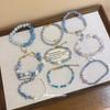 Aquamarine Fresh Zircon Flower Crystal Beaded Bracelet Light Luxury Premium Bracelet Bracelet Exquisite Niche Jewelry