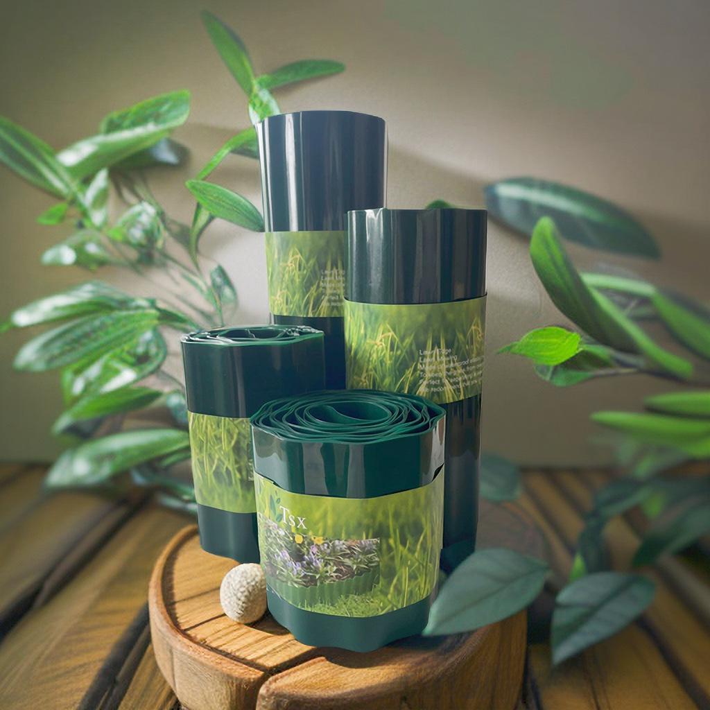 Imitation Stein Gartenzaun - PP-Kunststoff, Bodeneingesteckt, Montiert, Ländlicher Garten Gartenbau Rasenzaun