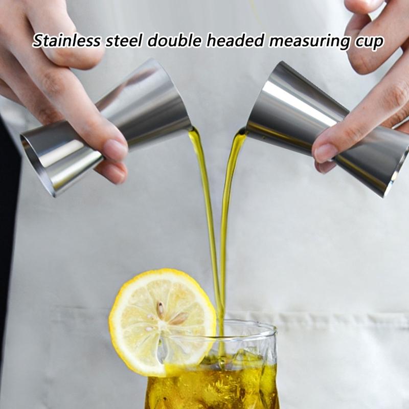 Twin Head Unchanging Steel Measuring Cup For Cocktails Baking 15ml 20ml 30ml 40ml Stable serving collection Equipment