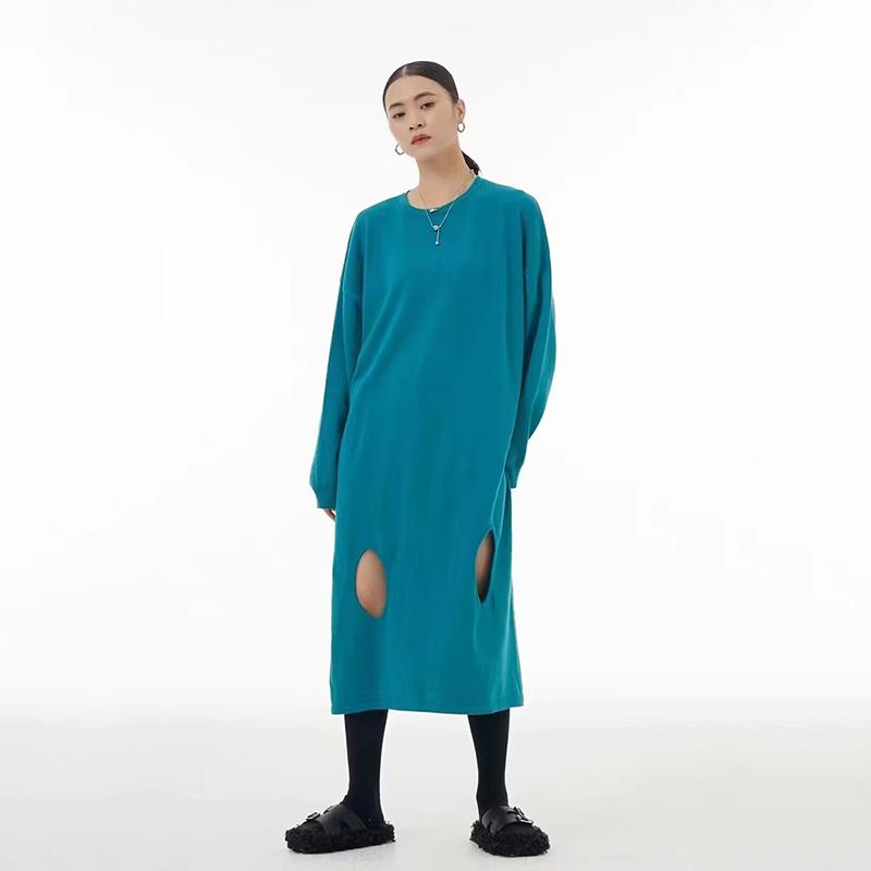 

XITAO модное открытое платье сплошного цвета повседневное женское WLD9484 One Size синий