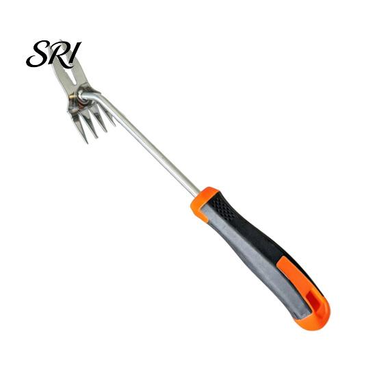 Ergonomic Garden Weeding Tool 2-in-1 Weed Puller, Heavy Duty Stainless Steel Hand Weeder, with Yard Pulling Non-Slip Handle, for Uprooting Lawn