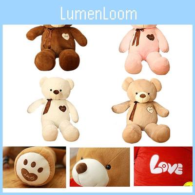 Adorable Silky Ribbon Teddy Bear Plush Toy For Girls Pp Cotton Stuffed Animal In Short Plush