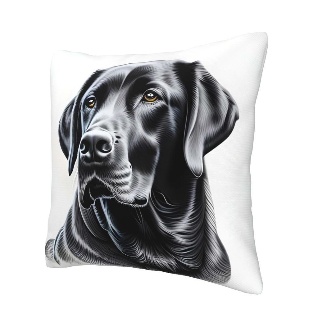 Black Labrador Retriever Square Pillowcase Pillow Cover Cushion Decor Comfort Throw Pillow for Home Bedroom