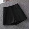Hohe A-Linien-Shorts aus Wolle mit weitem Bein für Damen - Koreanischer Stil, Schwarz, Herbst/Winter 2025