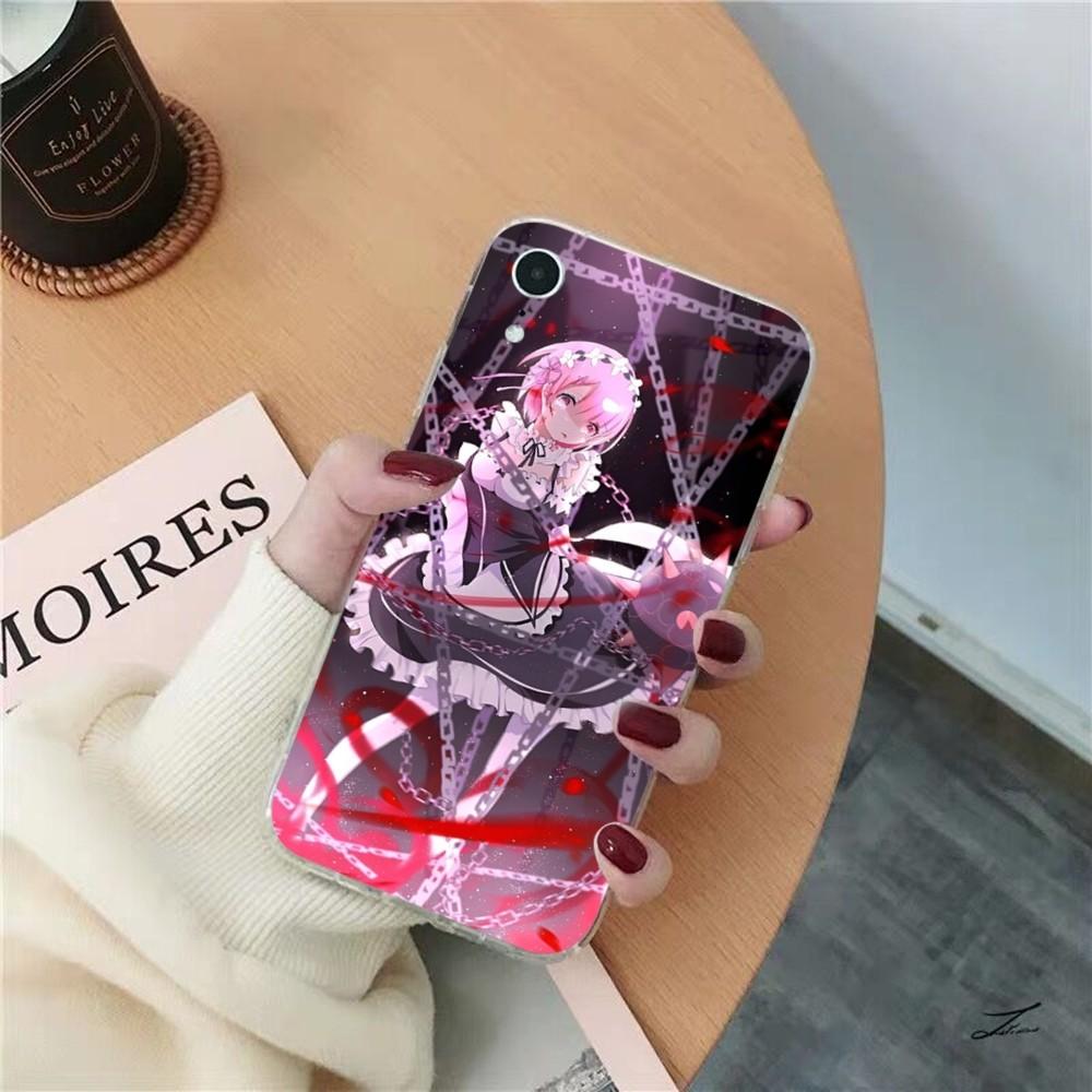 ReZERO Ram Rem Phone Case for iPhone 15 8 7 6 6S Plus X SE 2020 XR XS 14 11 12 13 Mini Pro Max Mobile Case