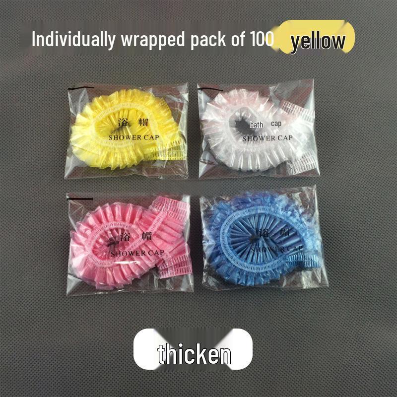 Hochdruck Einweg-Duschhaube - Transparent gestreiftes dickes PE-Plastik für Salon- & Hotelgebrauch