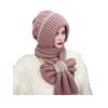 Winter Knit Hat Scarf Set Large Head Circumference Elastic Warm