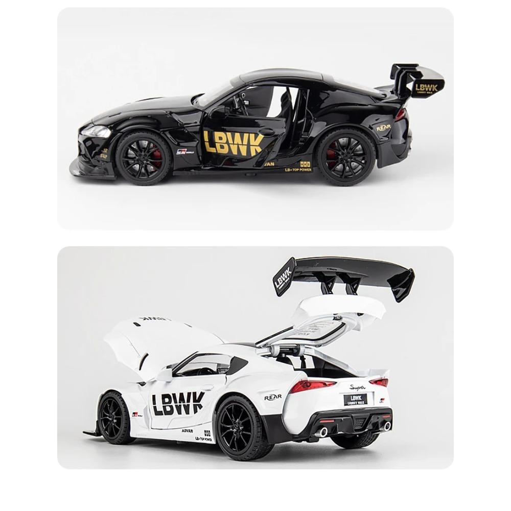 1/22 Toyota GR-Supra Alloy Car Model, Car Model Children's Toys, Simulated Sound and Light Sports Car Boy Gift Ornaments