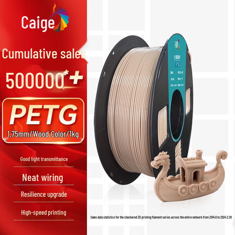 CaiGE 1.75mm PETG 3D Printer Filament CN Plug (adapter Included)