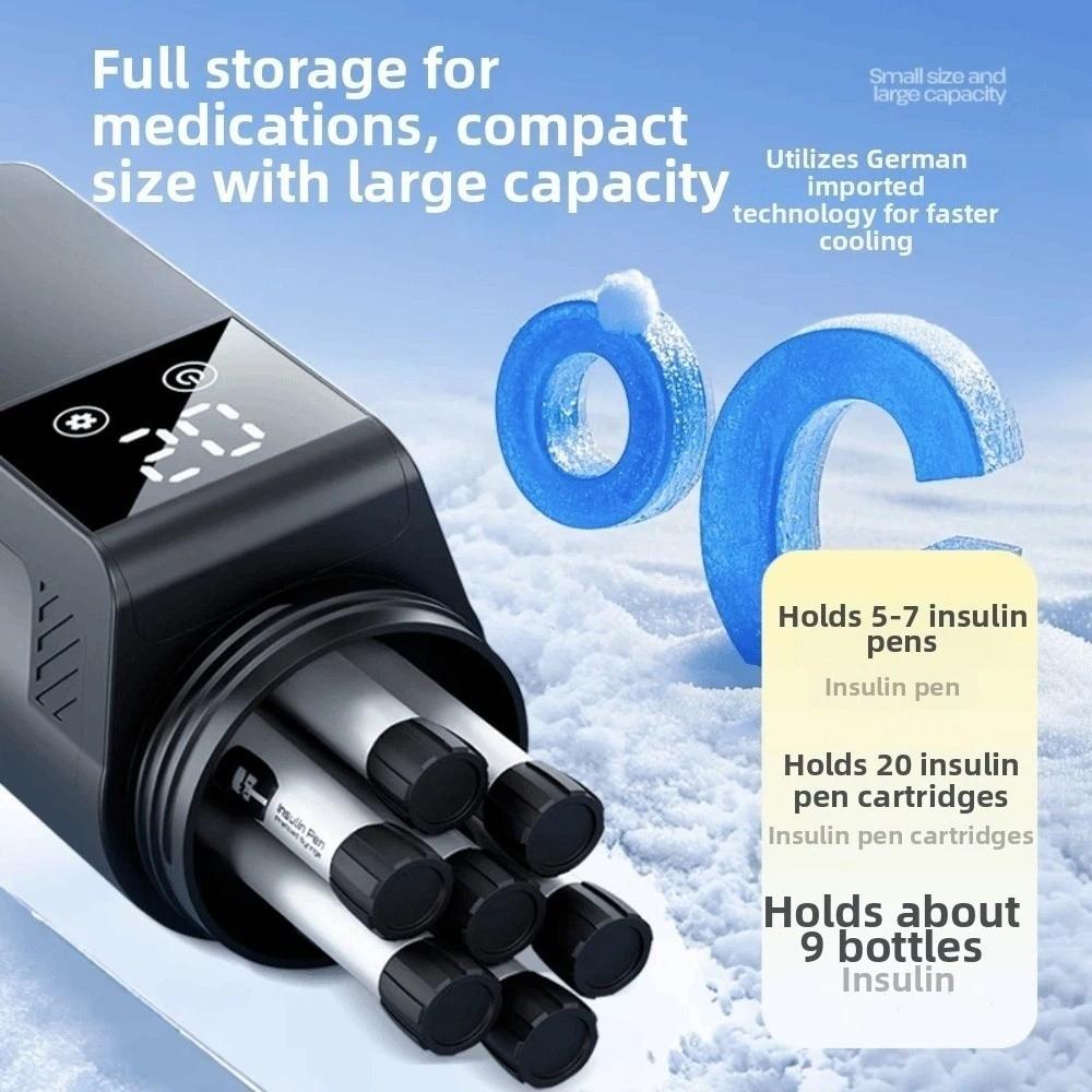 Insulated Insulin Cooler Travel Cup LCD Display Silent Portable Refrigerator Automatic Compact USB Refrigerator Travel