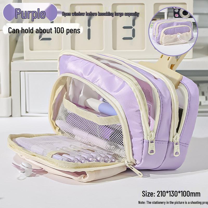 Large Capacity Simple Pencil Case - Ideal for Middle and High School Students, Stylish Stationery Bag