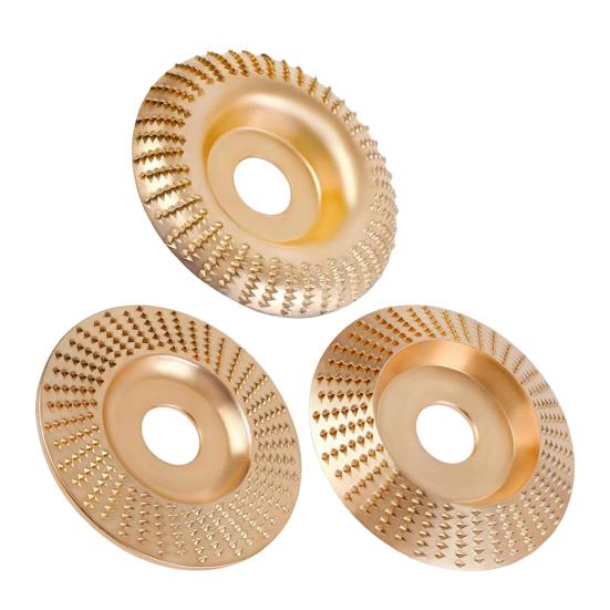 3Pcs Angle Grinder Polishing Pad, Wide Angle Grinder Compatible 4-4.5 Inch with Adapters, Curved Grooved Anti-Clog Teeth for Engraving Polishing