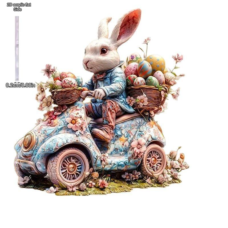 Bunny Tabletop Ornament Easter - 2D Flat Acrylic Desktop Ornament, Wall Decor Art, Four Seasons Decoration, Novelty Home Decor, Perfect Durable