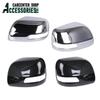 Chrome/Carbon Fiber Black Side Wing Rearview Mirror Cover Cap for Toyota Land Cruiser LC200 2012- Prado FJ150 2010-