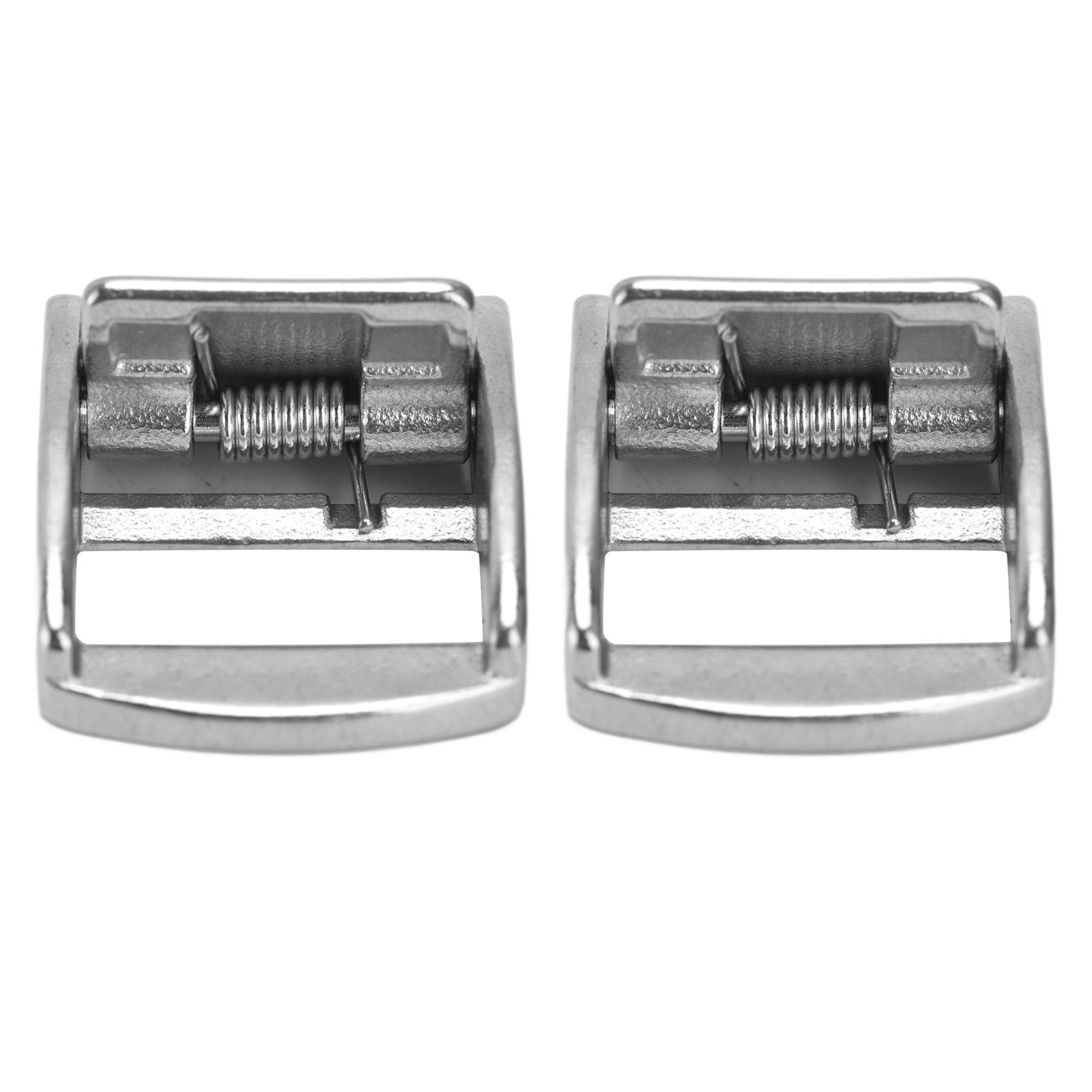 2Pcs Press Buckles 316 Stainless Steel Spring Locking Buckle Lightweight Webbing Tensioner 27mm Stainless steel 316