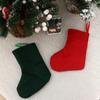Mini Red and Green Plaid Christmas Socks Snowflake Christmas Decorations  Party