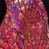 Geometric Laser Polyester Sequin Velvet Fabric, Gradient Embroidery Fabrics, DIY Sewing, Stage Costume Clothing, Red Color