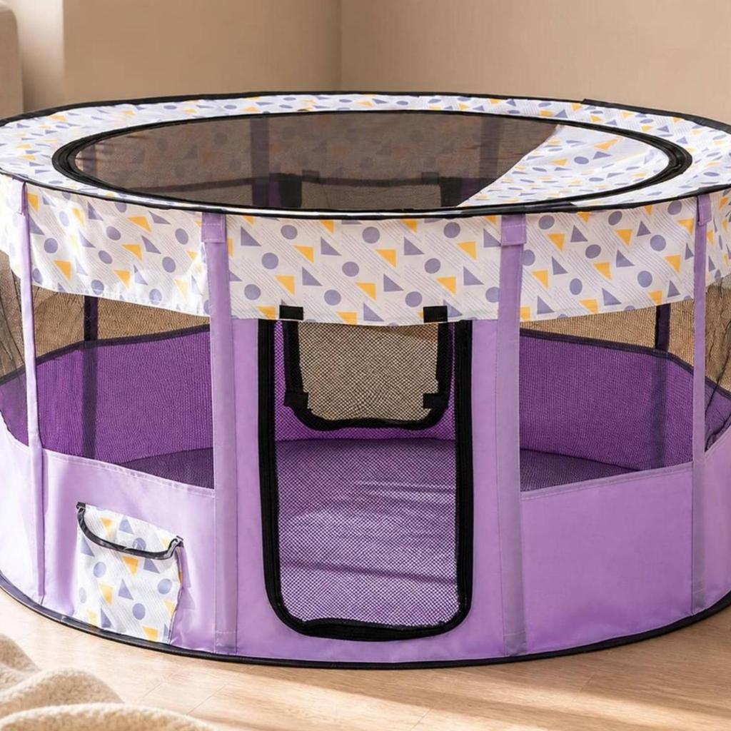Whelping Enclosure with Mesh Panels | WipeClean Polyester textile, Lightweight Frame Design, Puppy