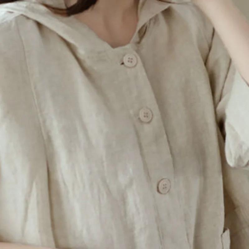 Jackets Women Vintage Loose Casual Solid All Match Spring Sunscreen Thin Breathable Japaneses Literary